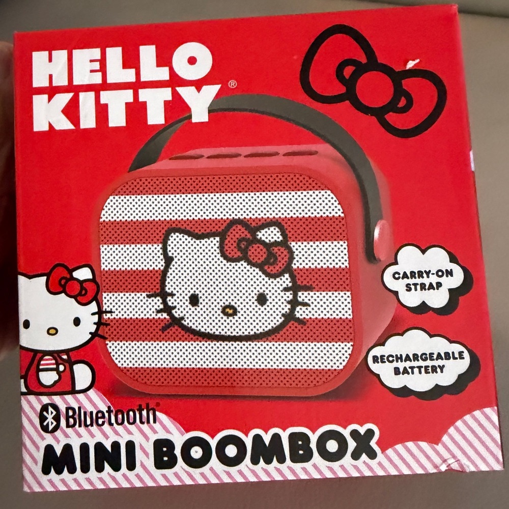 NIB RARE - HELLO KITTY - Mini Boombox - Portable RED Edition